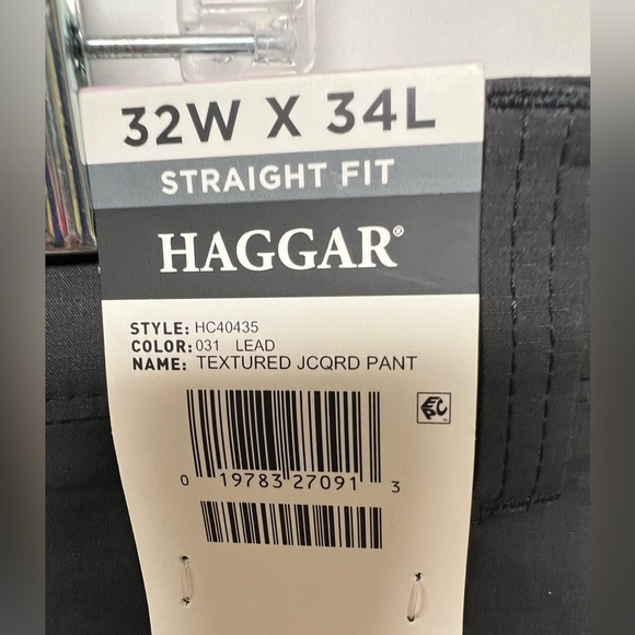 HAGGAR ACTIVE SERIES SLACKS LEAD (DARK CHARCOAL) SIZE 32w X 34 LENGTH - Picture 4 of 13